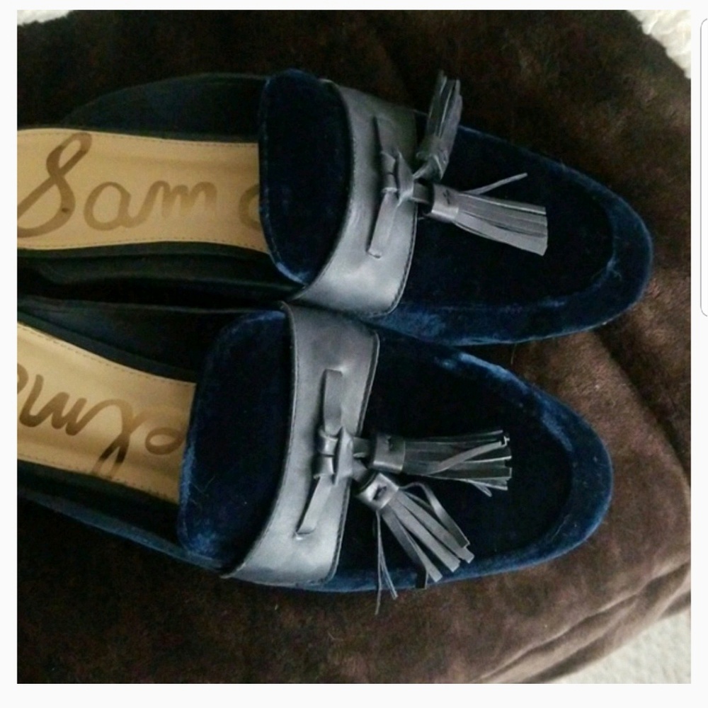 Sam Edelman blue velvet Mules
